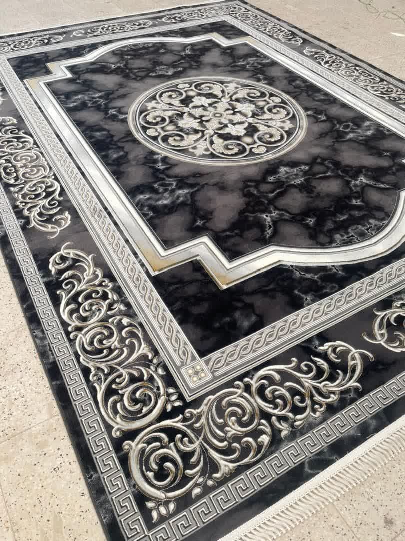 فرش هزار شانه سرامیکی طرح مدوسا سرمه ای