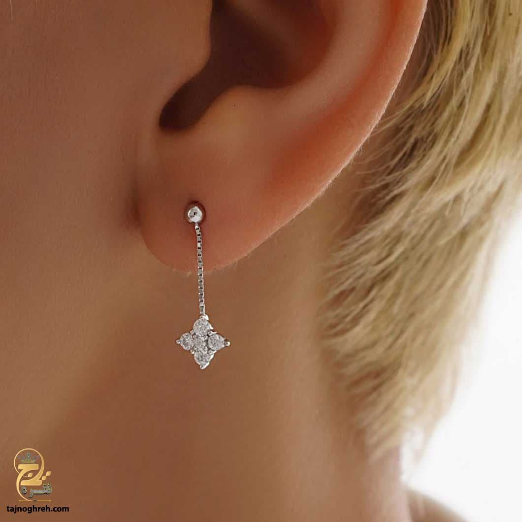 گوشواره نقره آویز زنانه کوچک مدل ESW E29