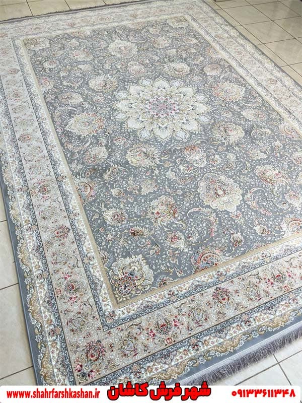 فرش طوسی شهر فرش 1200 شانه طرح تینا — تصویر ۲