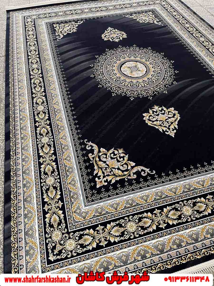 فرش سرمه ای ساده 1200 شانه مدرن طرح لیانا — تصویر ۴