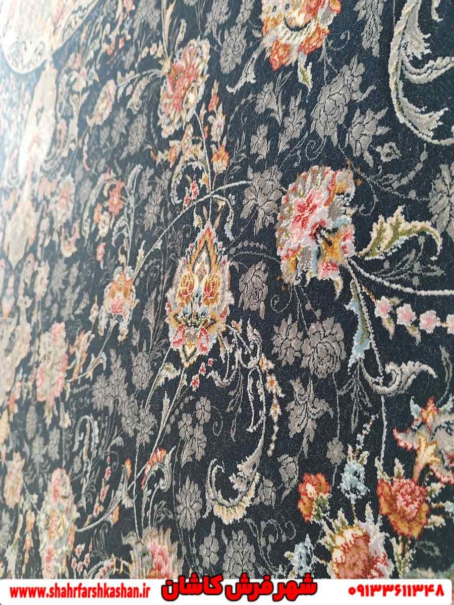 فرش 1500 شانه طرح باران سرمه ای — تصویر ۳