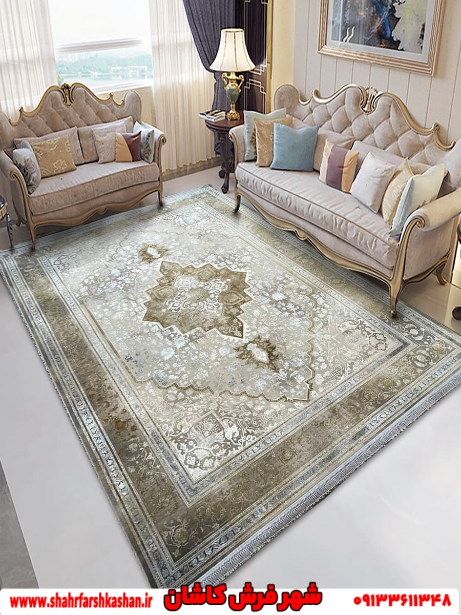 فرش 1200 شانه مدرن طلاکوب طرح هیراد