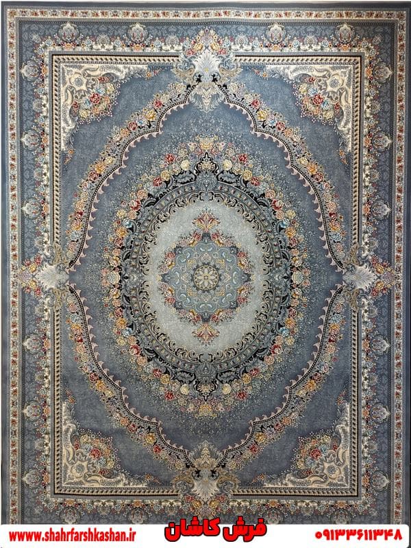 فرش 700 شانه تراکم 2550 طرح ارمغان زمینه دودی