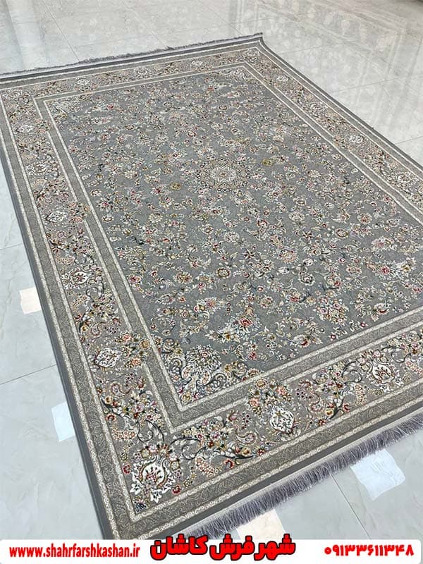 فرش افشان 1200 شانه طوسی طرح پریچهر