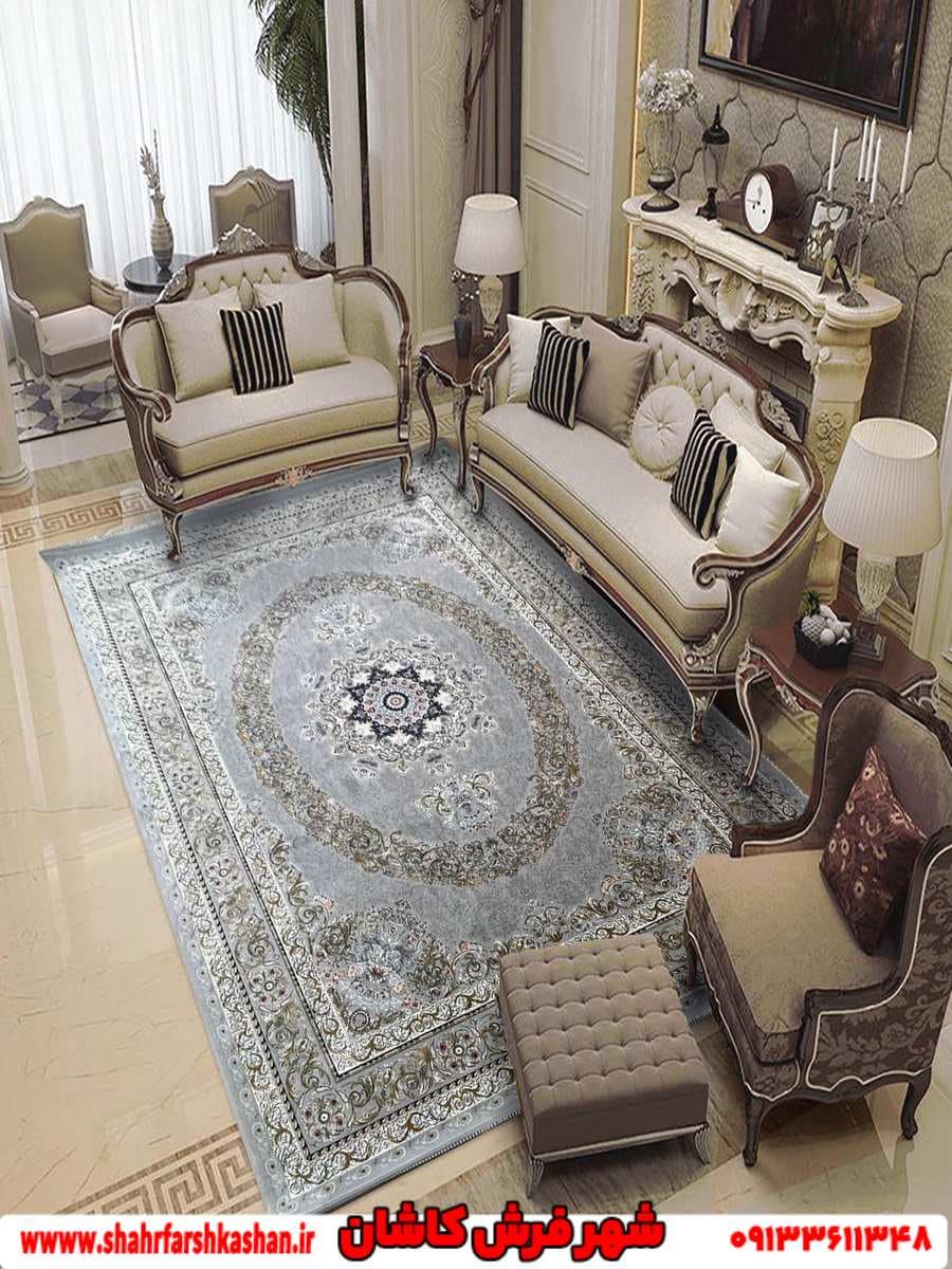 فرش فرانسوی 1500 شانه طوسی تراکم 4500