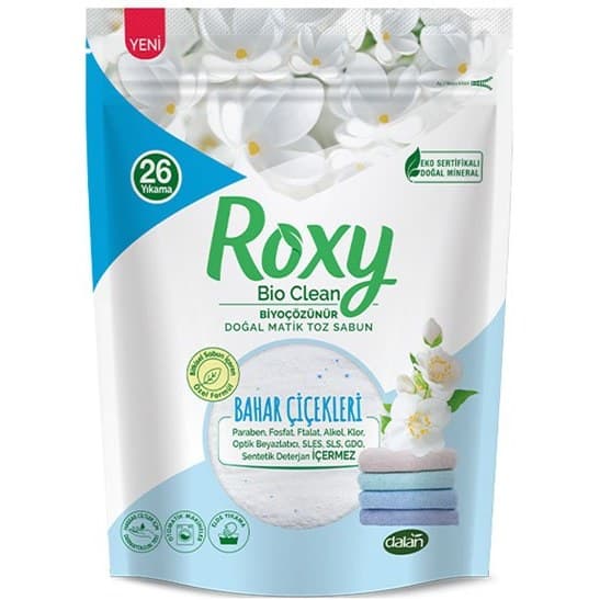 پودر صابون ماشین لباسشویی رکسی ROXY BAHAR CICEKLERI با رایحه صابون سفید 800 گرم — تصویر ۲
