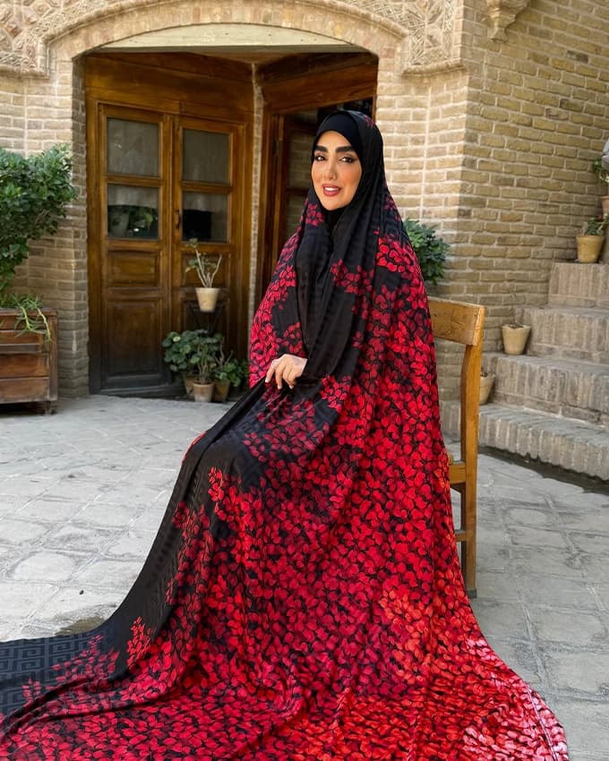 چادر رنگی قواره ژاکارد ابریشمی طرح 2