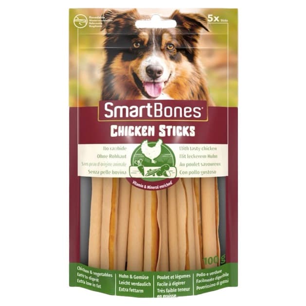 تشویقی دنتال سگ اسمارت بونز طعم مرغ و سبزیجات (10 عدد) | SmartBones Chicken Sticks — تصویر ۲