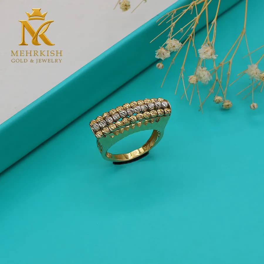 انگشتر گوی البرنادو سه رج کد K-230 — تصویر ۲