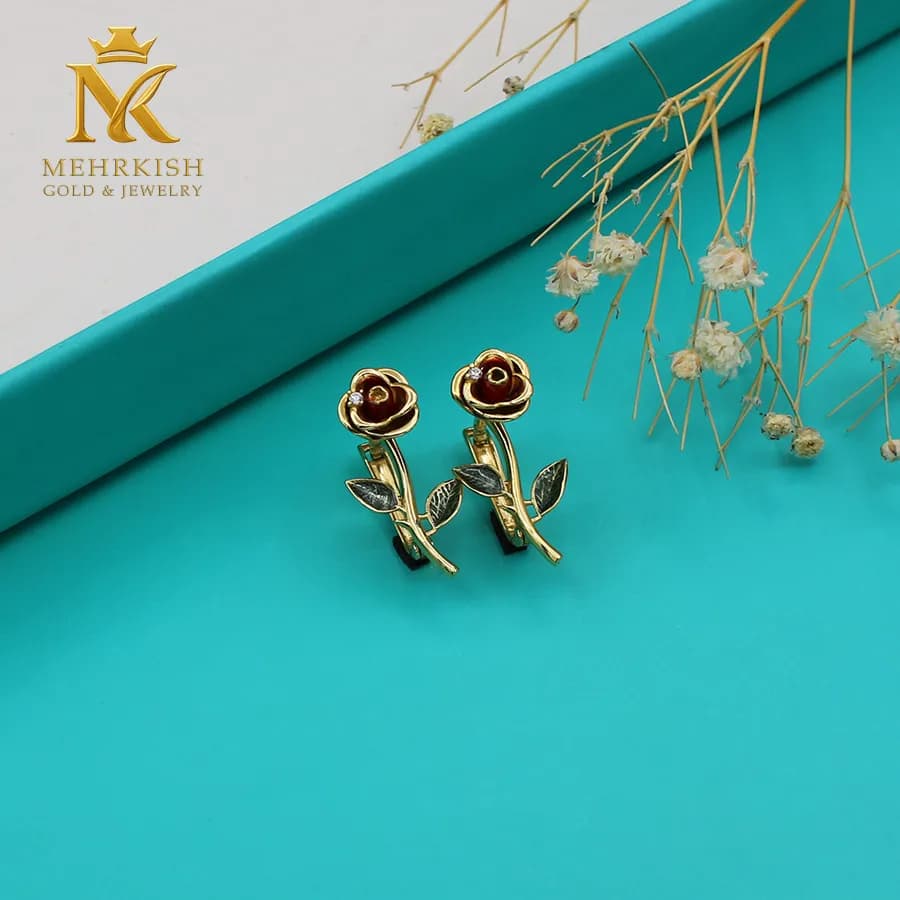 گوشواره کلیپسی رز کد 7934 — تصویر ۲