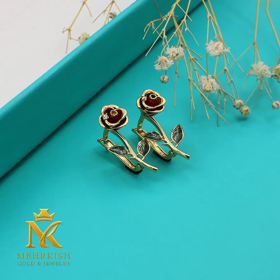 گوشواره کلیپسی رز کد 7934 — تصویر ۳