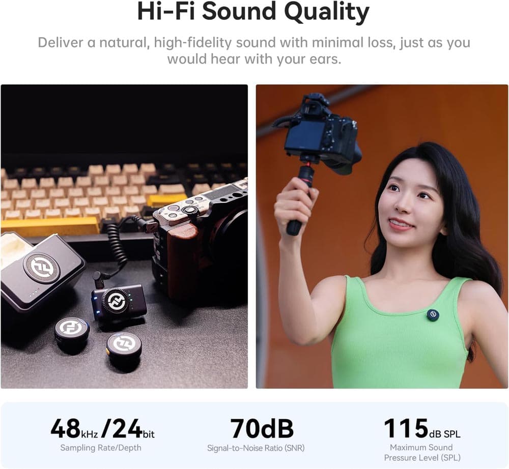 میکروفون یقه‌ای بی‌سیم هالی‌لند مدل Hollyland Lark M2 — تصویر ۵