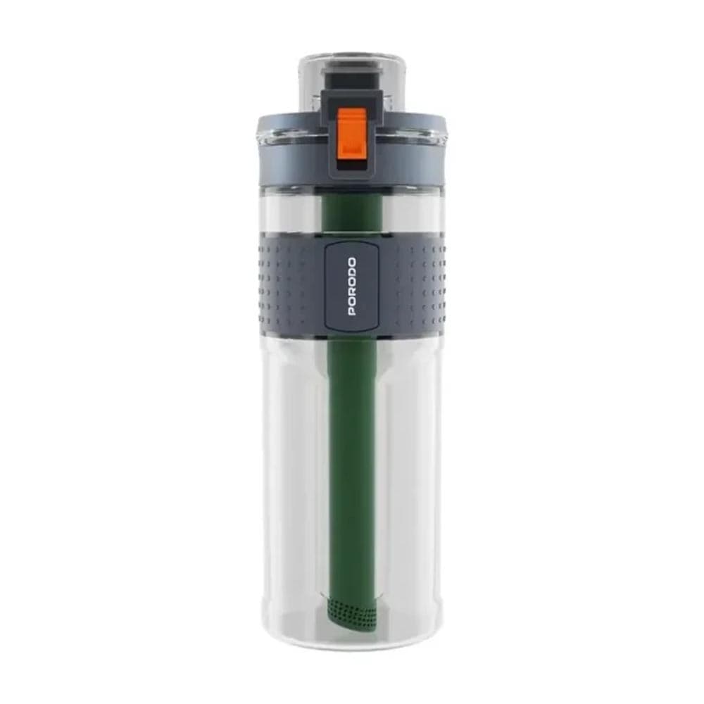 بطری آب تصفیه کننده دو مرحله ای پرودو مدل Porodo Lifestyle Water Filter Bottle with Straw Filter 600ml
