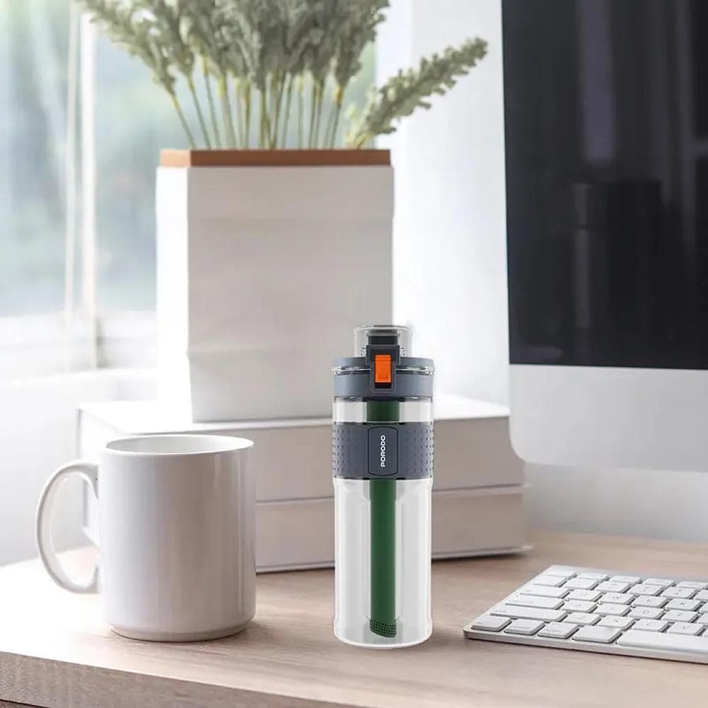 بطری آب تصفیه کننده دو مرحله ای پرودو مدل Porodo Lifestyle Water Filter Bottle with Straw Filter 600ml — تصویر ۳