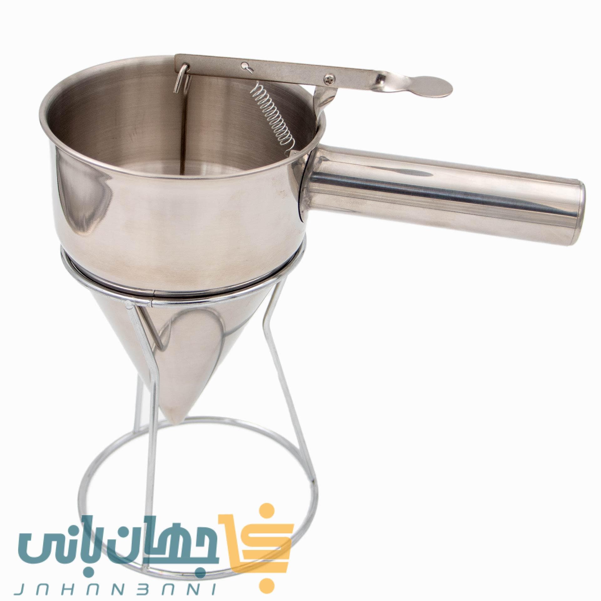 قیف وافل استیل پایه‌دار