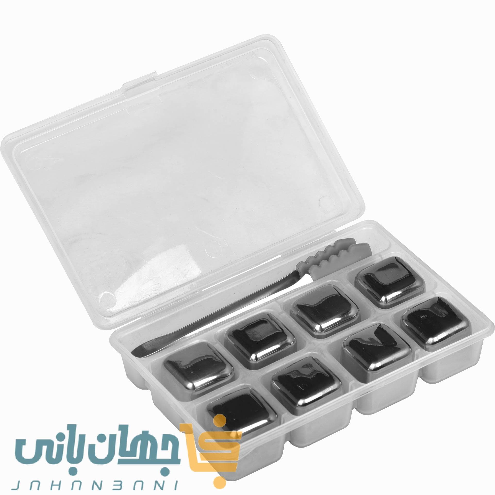 یخ مصنوعی استیل نقره ای و طلایی 6 عددی با انبر یونیک لایف — تصویر ۵