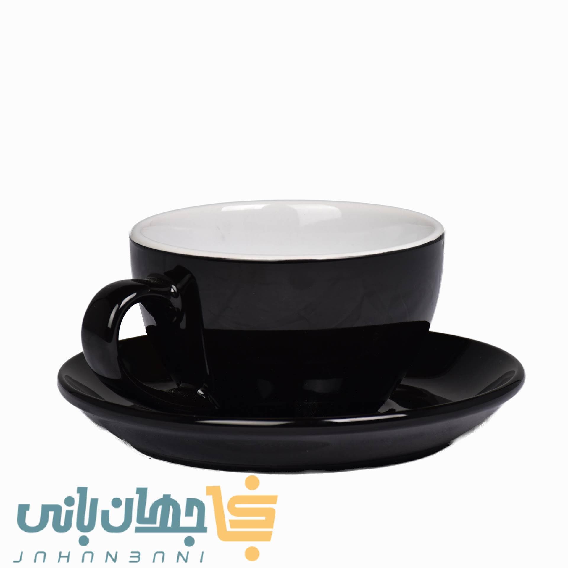 کاپ کاپوچینو با نعلبکی مشکی