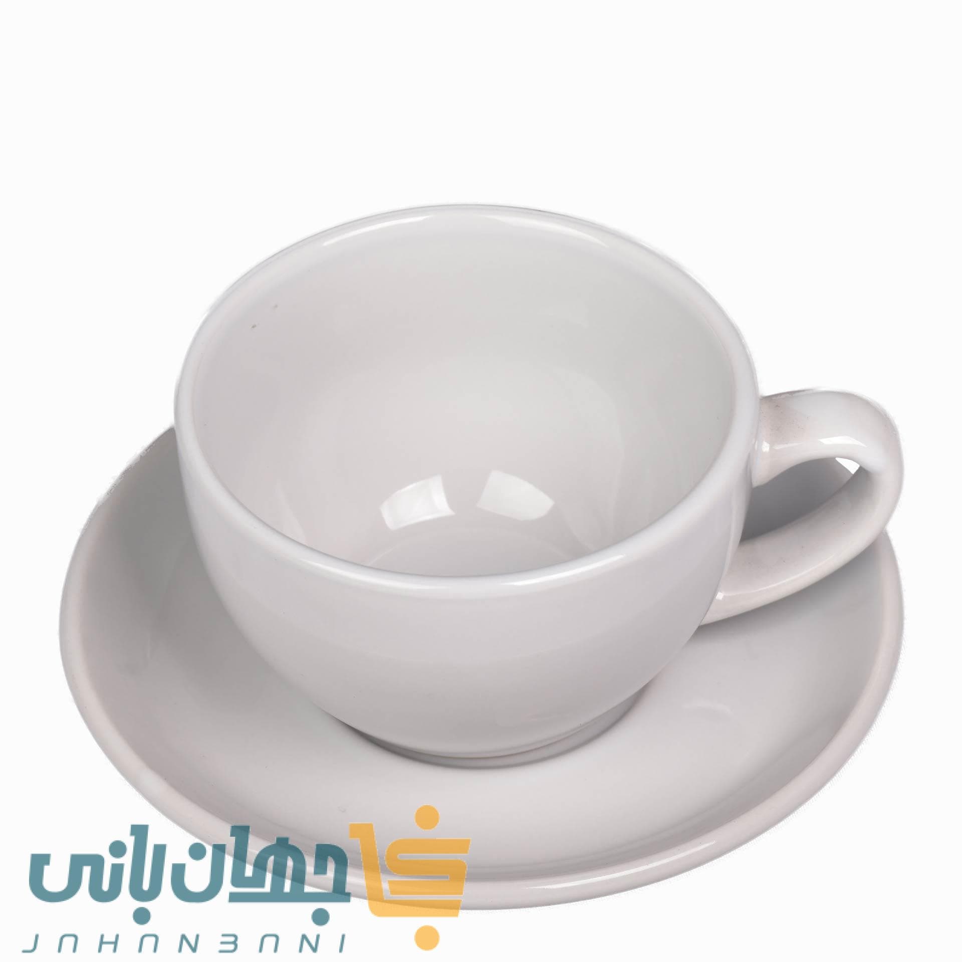 کاپ لته با نعلبکی سرامیکی سفید