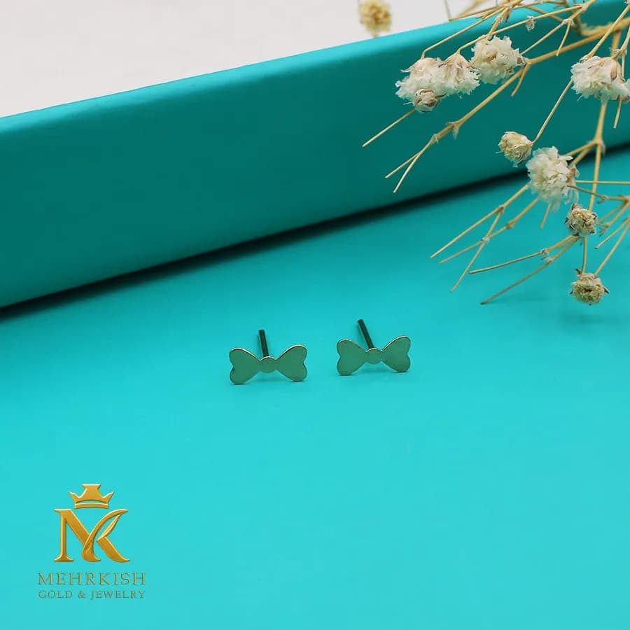 گوشواره سوزنی طرح پاپیون کد 7900