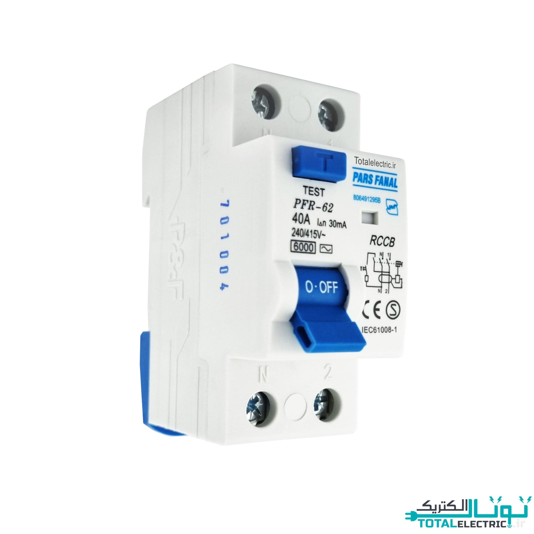 کلید محافظ جان دو پل 40 آمپر پارس فانال مدل PFR-2P 30mA — تصویر ۴