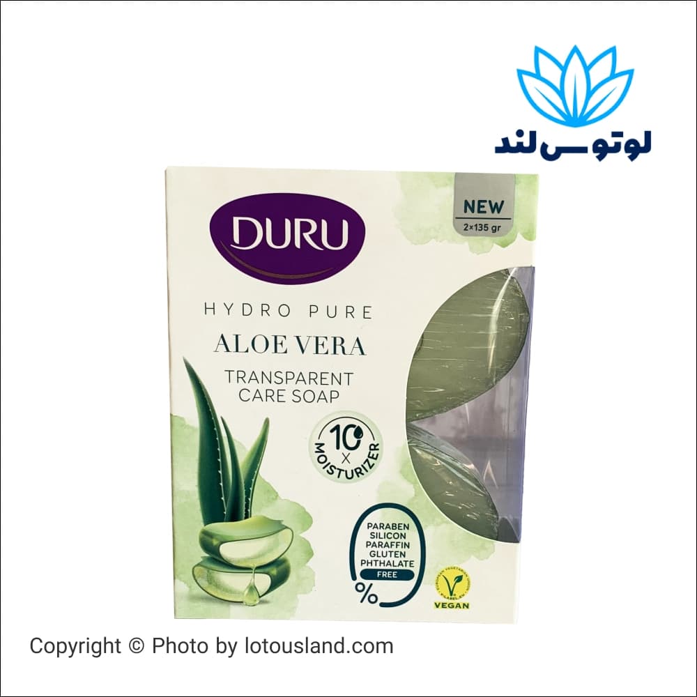 صابون شفاف دورو DURU بسته 2 عددی 270 گرم مدل آلوورا — تصویر ۲