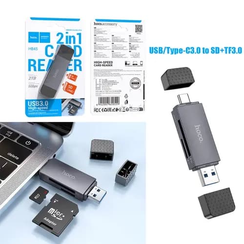 رم ریدر HOCO HB45 2in1 USB 2.0 — تصویر ۳