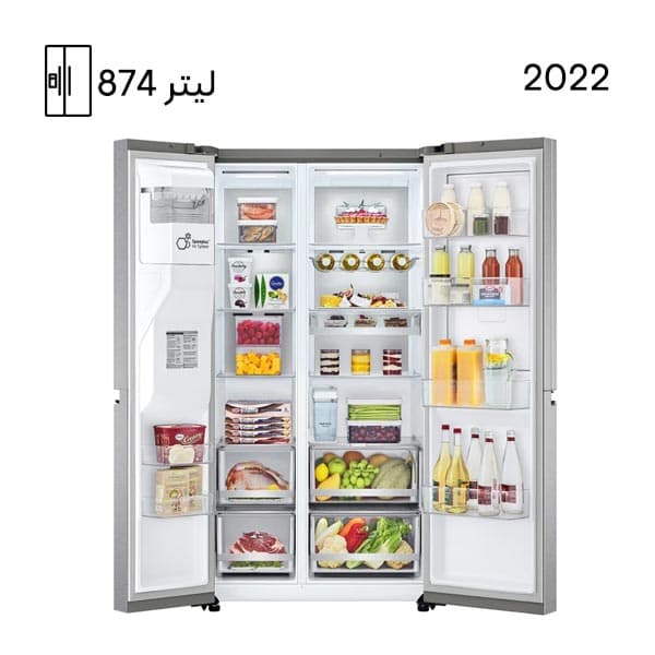 یخچال فریزر ال جی ساید بای ساید J348 رنگ نقره ای مدل GC-J348CSFS — تصویر ۲
