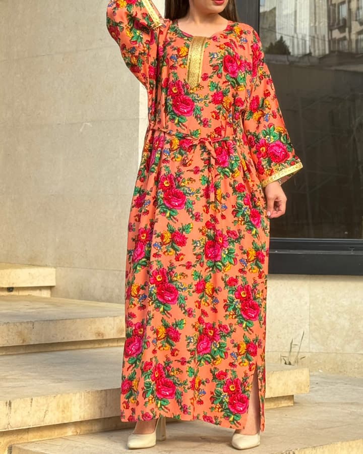 پیراهن ساحلی گلدار خارجی 6094 — تصویر ۵