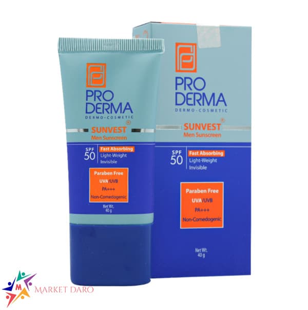 کرم ضد آفتاب فاقد چربی آقایان SPF50 پرودرما 40 میلی لیتر — تصویر ۵