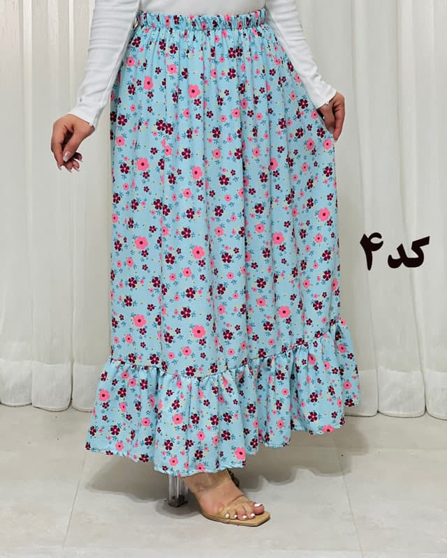 دامن پفکی چین چین بلند 6870 — تصویر ۴