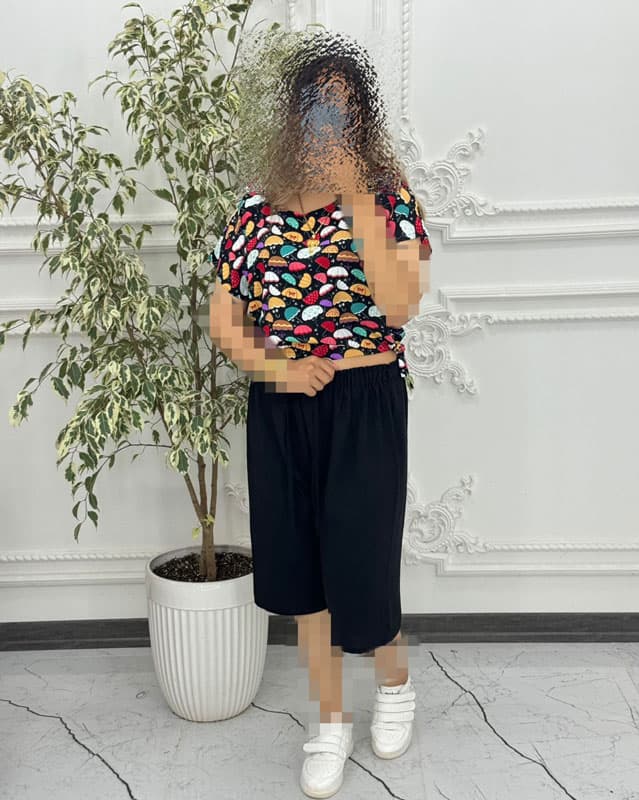 کراپ شلوارک نخی و ابروبادی 6017 — تصویر ۴