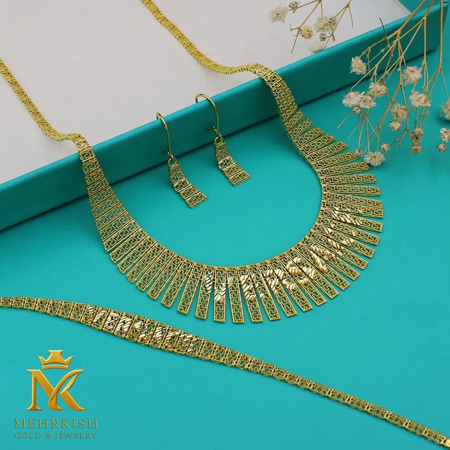 سرویس تراش طلا طرح Versace کد 7706