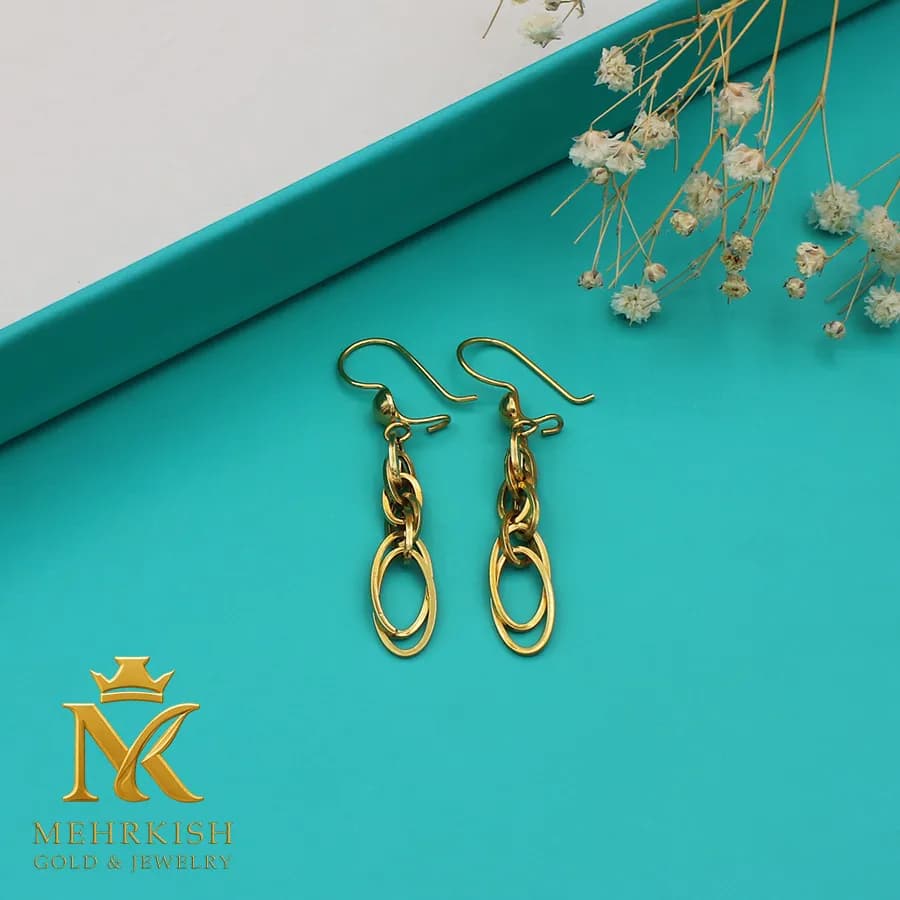 گوشواره آویز طلا کد 7704
