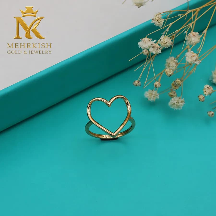 انگشتر مینیمال قلب طلا کد 7652