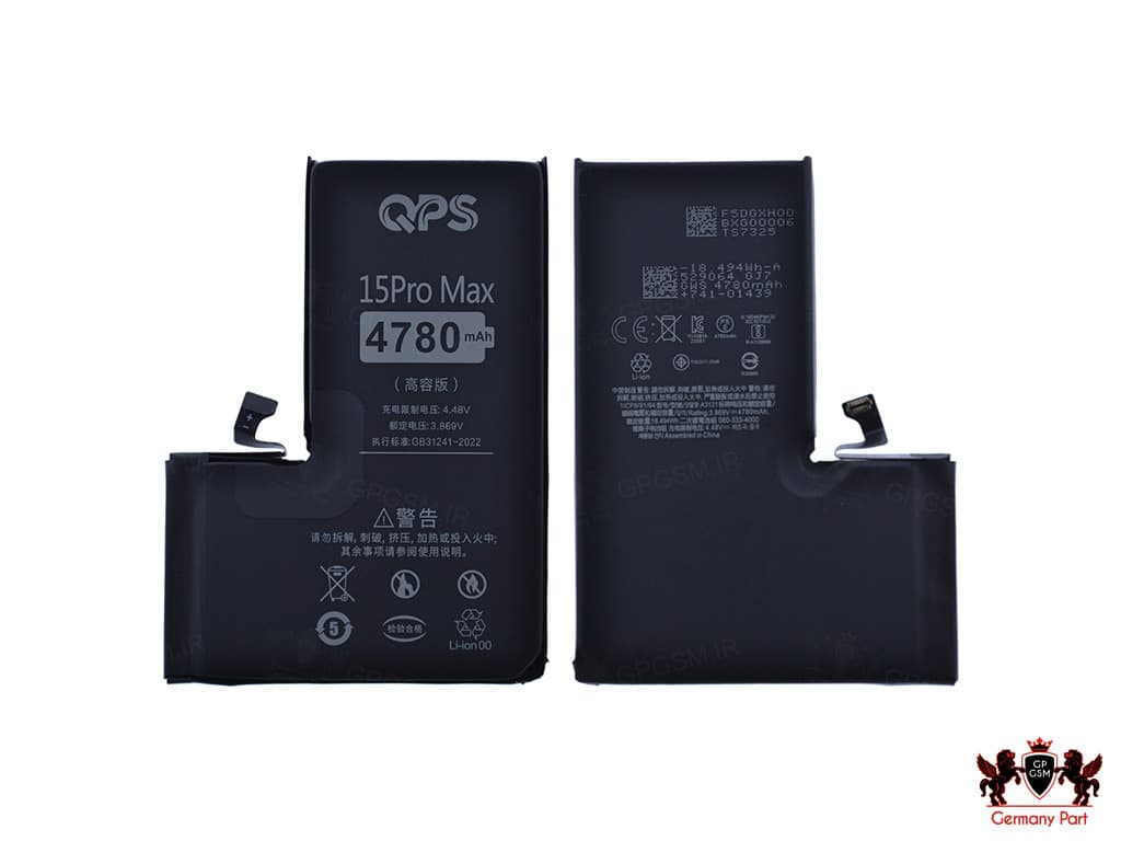 باتری موبایل آیفون ۱۵ پرو مکس تقویتی – BATTERY 15 PRO MAX IPHONE QPS