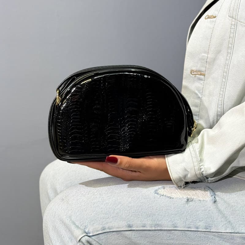 کیف دوشی دستی زنانه و دخترانه رنگ مشکی کد C206 — تصویر ۲