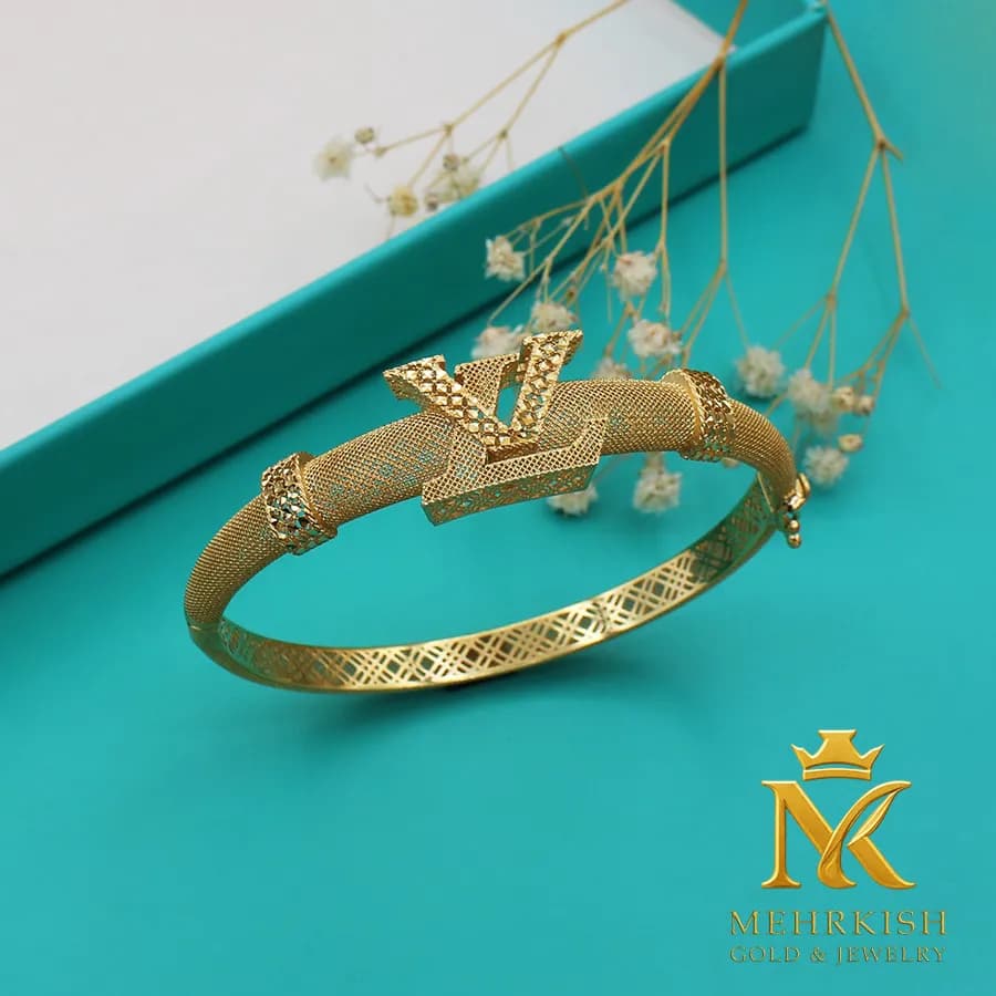 دستبند النگویی تراش طرح لویی ویتون کد K-116 — تصویر ۲