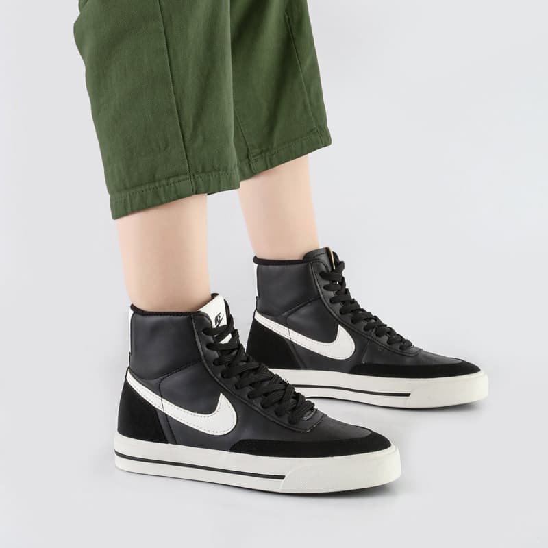 کفش و کتانی زنانه مدل نایک نیم ساق رنگ مشکی سفید مدل نایک NIKE کد M565 — تصویر ۲
