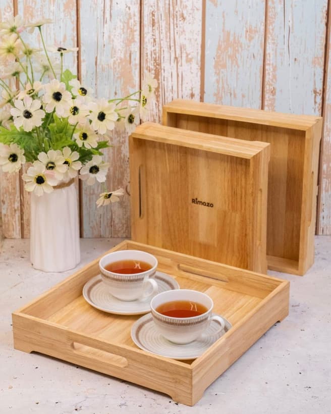 سینی دسته دار چوبی ریمازو*کد2223