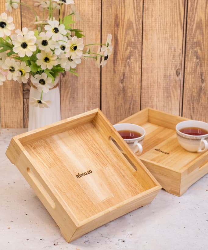 سینی دسته دار چوبی ریمازو*کد2222