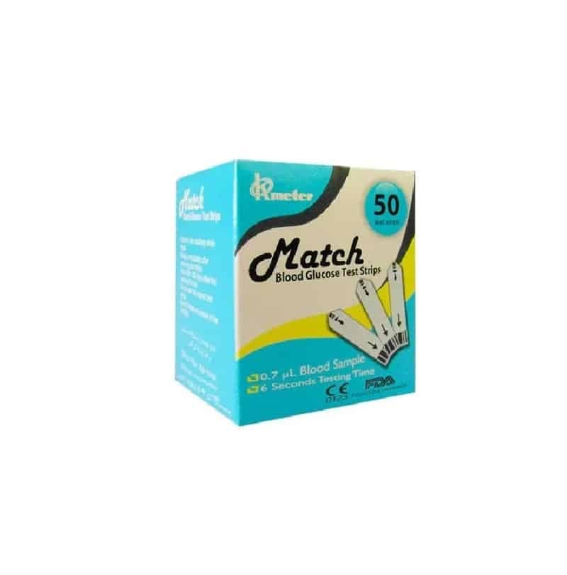 نوار تست قندخون اوکی مترمدل مچ MATCH بسته 50 عددی ا match test strip — تصویر ۲