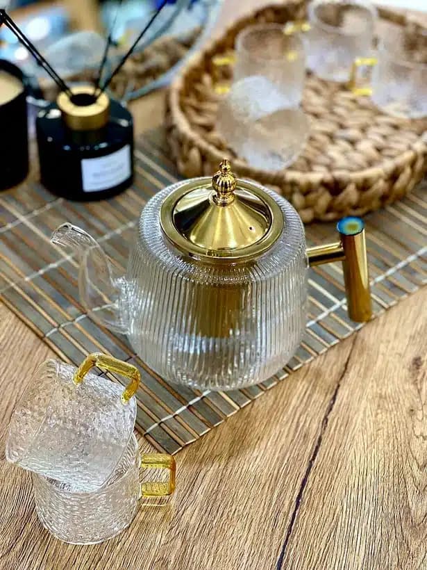 قوری پیرکس تراشدار وارداتی CH_134_4