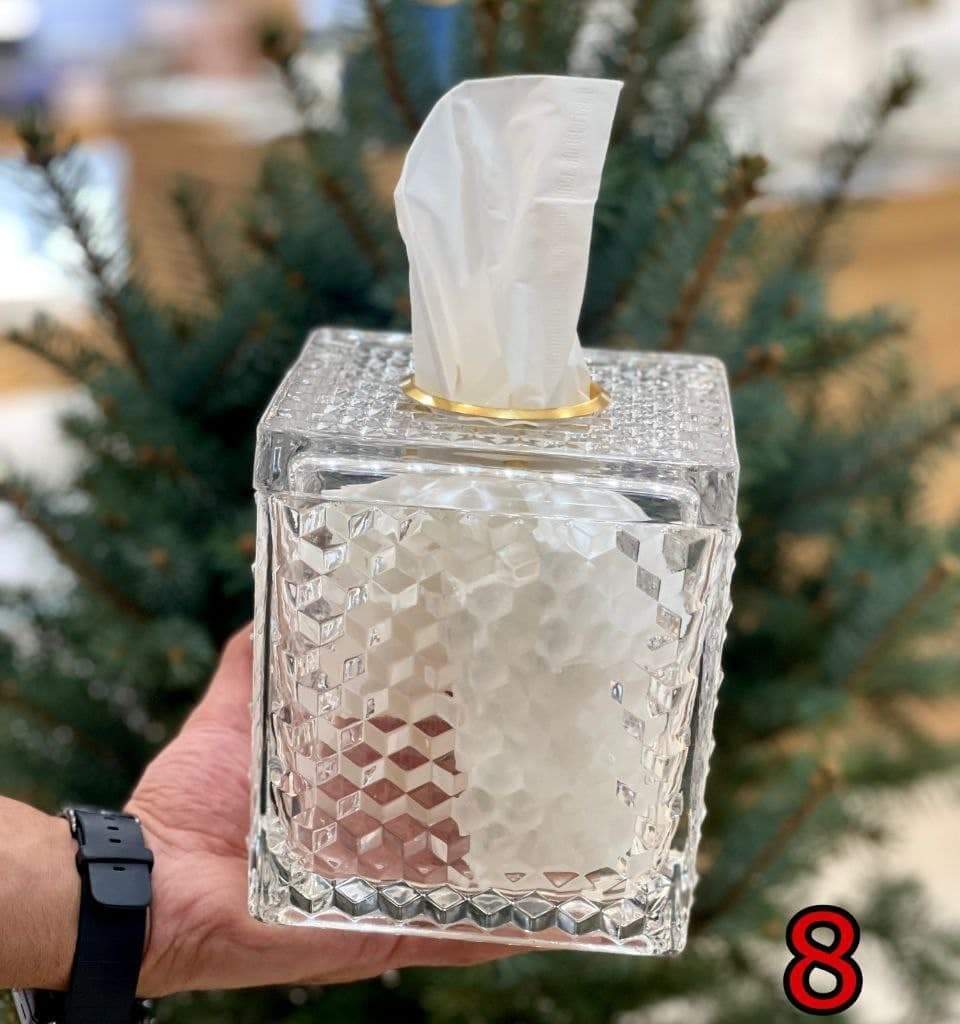 جا دستمالی بلور مکعبی وارداتی کد CH-134-86