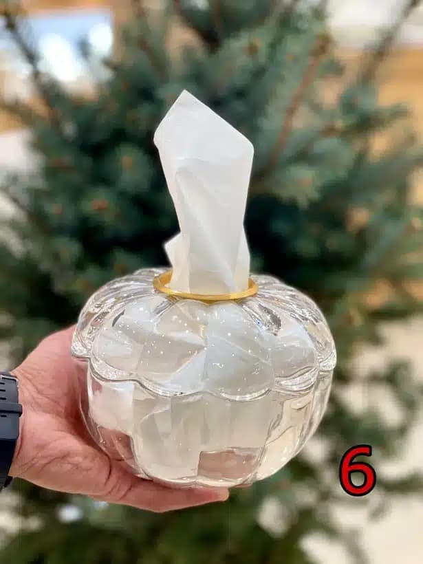 جا دستمالی بلور طرح گل وارداتی کد CH-134-83