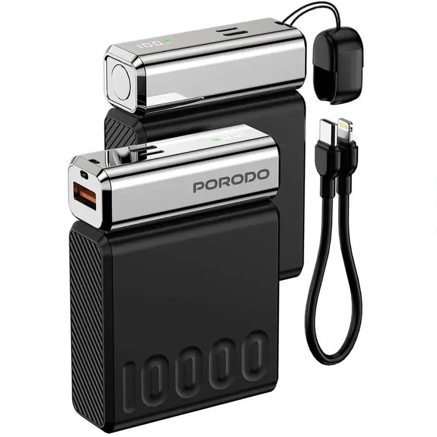 پاوربانک پرودو PB088 – 35 وات، Type-C و Lightning، 10000mAh