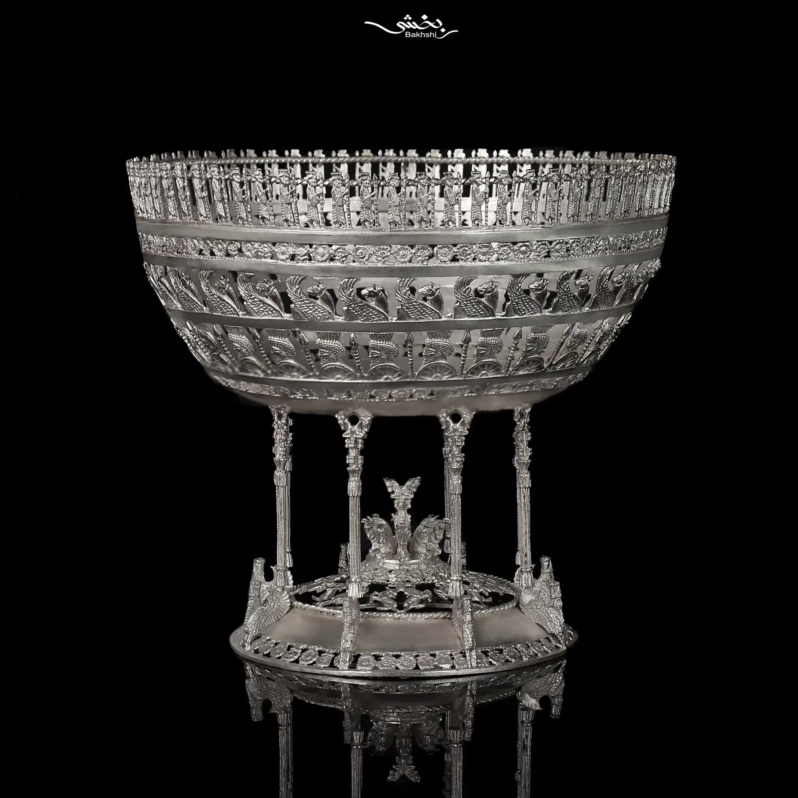 میوه خوری نقره پایه دار قلم تخت جمشید