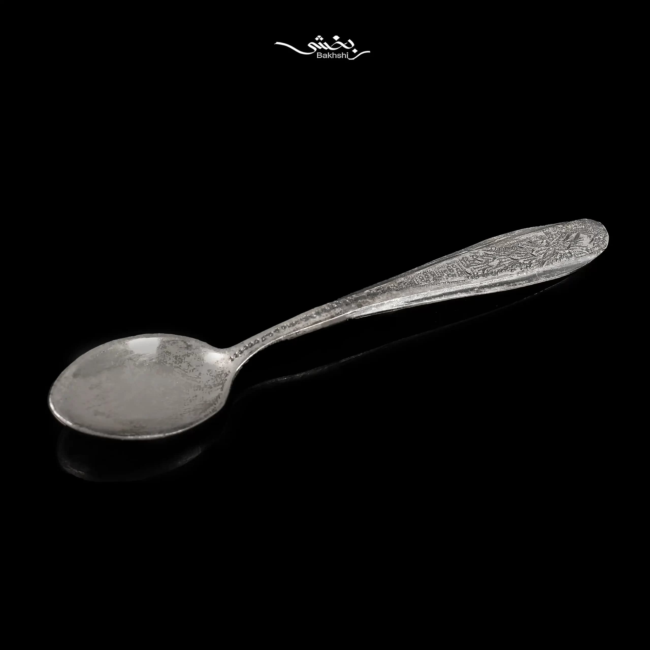 قاشق نقره 6 عددی چایخوری ریزقلم ترنج — تصویر ۲