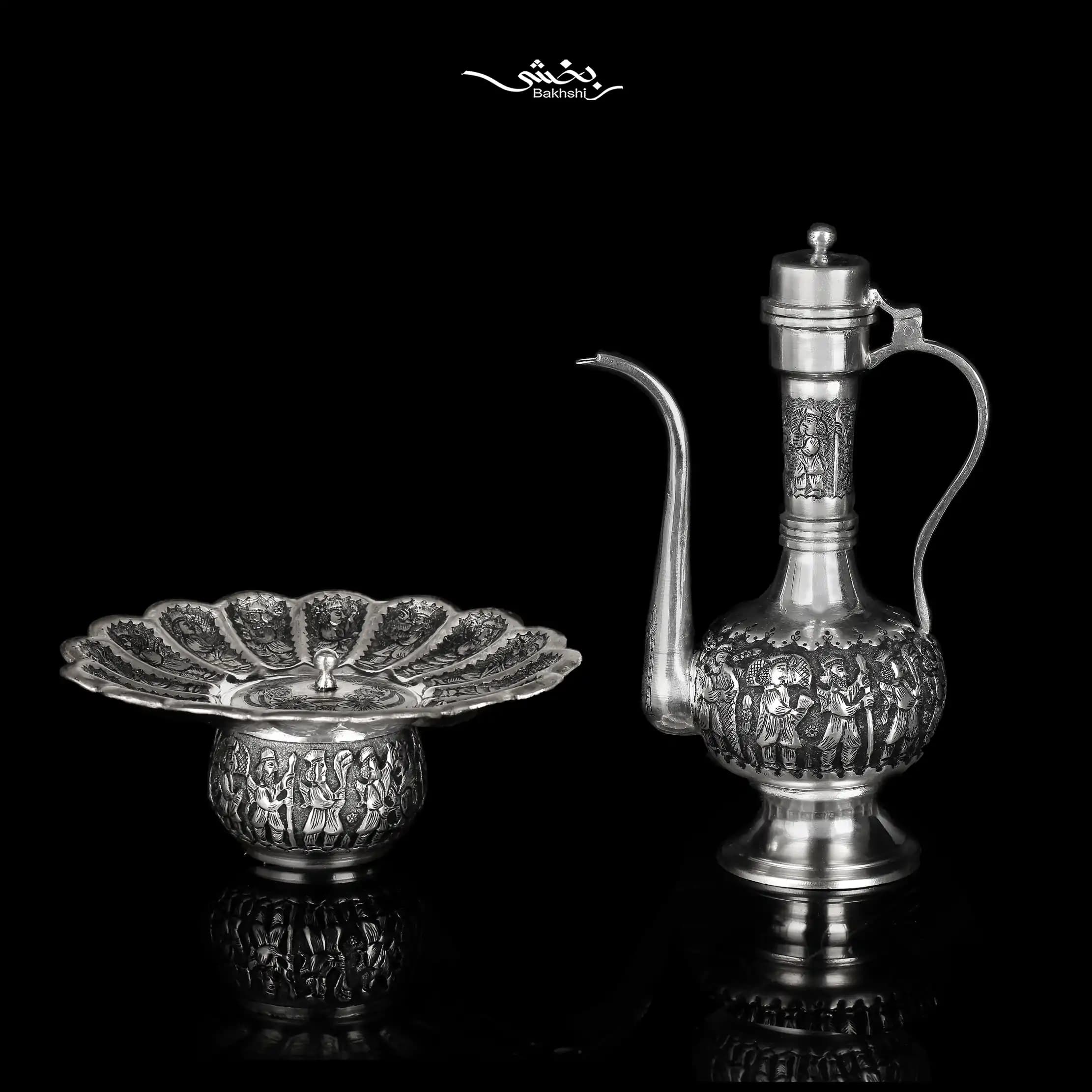 آبدست لگن نقره قلم تخت جمشید درجه یک — تصویر ۳