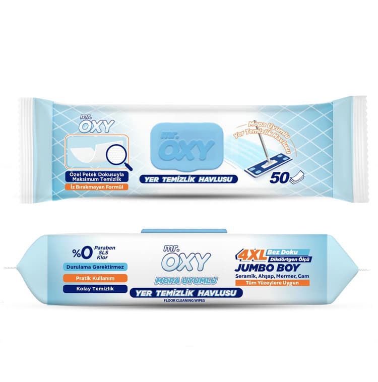دستمال مرطوب مخصوص تی مستر اوکسی Mr.Oxy بسته ۵۰ عددی