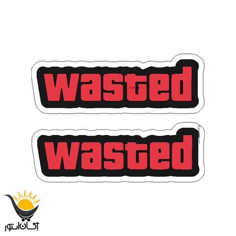 برچسب کلاه کاسکت طرح Wasted